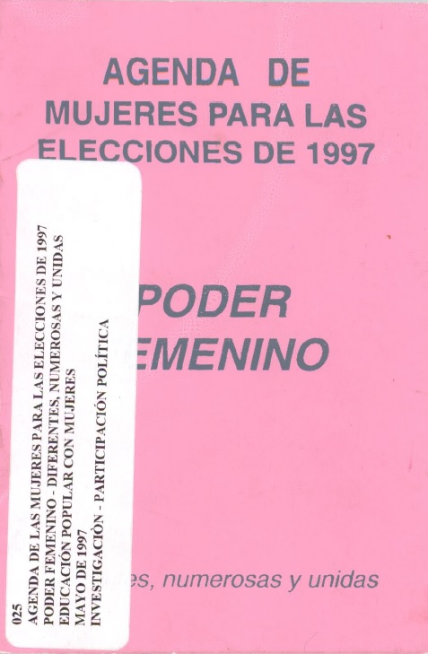 Agenda de las Mujeres para las Elecciones de 1997. Poder Femenino